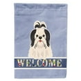 thumbnail image 1 of Shih Tzu Black White Welcome Flag Canvas House Size, 1 of 1