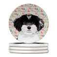 thumbnail image 1 of Shih-Tzu Black and White #4 Christmas Large Sandstone Coasters Pack of 4 4 in x 4 in, 1 of 3