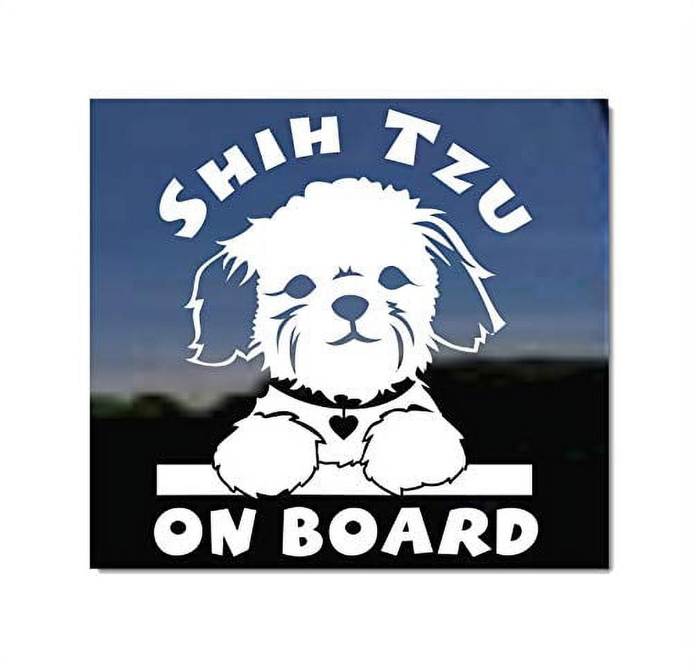 Shih Tzu Board Puppy Face Decal NickerStickers Vinyl Dog Window Car