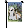 thumbnail image 1 of Shih Tzu Canvas House Flag - In the Flowers, 1 of 1