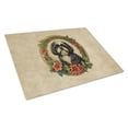 thumbnail image 1 of Shih Tzu Christmas Flowers Glass Cutting Board 12 in x 15 in, 1 of 5