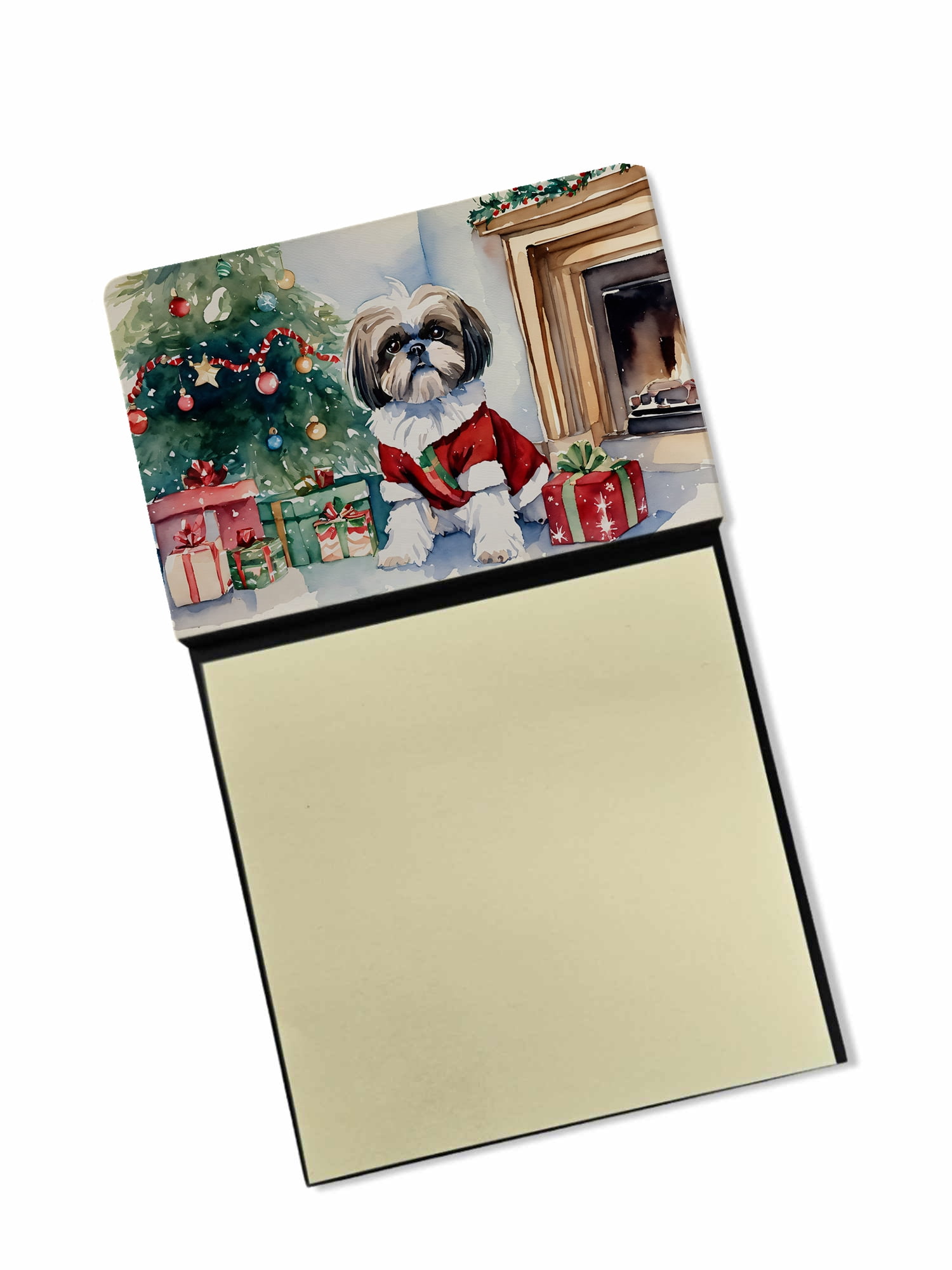 Shih Tzu Cozy Christmas Sticky Note Holder 3.25 in x 5.25 in