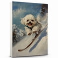 thumbnail image 1 of Shih Tzu Cute Dog Skiing Stretched Canvas Size 8x12 – Retro Shih Tzu Dog Batter in Action With Skiing for Themed Living Room, 1 of 5