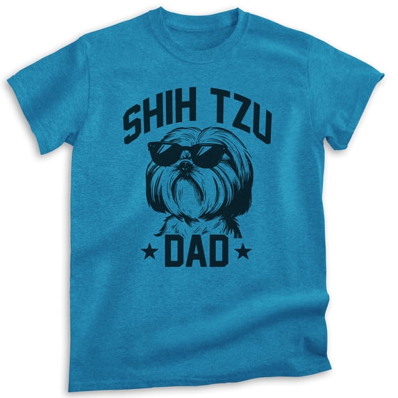 Shih Tzu Dad, Unisex Men's Shirt, Shih Tzu Owner, Funny Dog Dad Gift, Heather Blue, Small