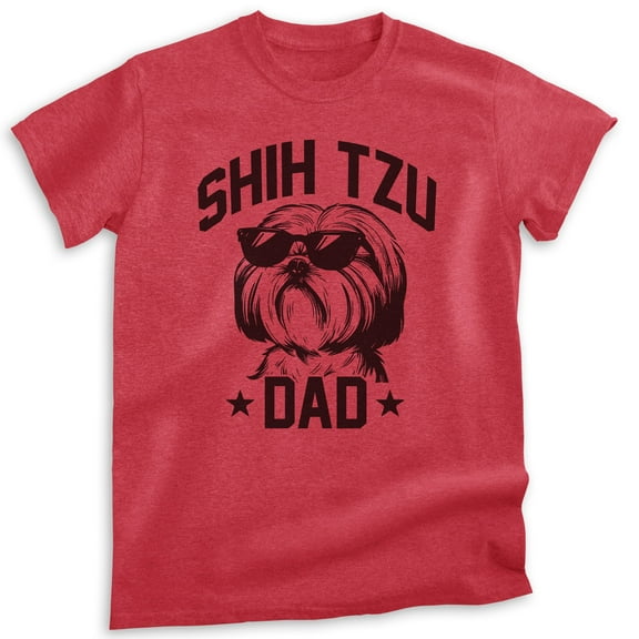 Shih Tzu Dad, Unisex Men's Shirt, Shih Tzu Owner, Funny Dog Dad Gift, Heather Red, X-Large