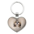 thumbnail image 1 of Shih Tzu Dog Breed Keychain Heart Love Metal Key Chain Ring, 1 of 5