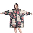thumbnail image 1 of Shih Tzu Dog and Flower Floral Wearable Oversized Blanket,Wearable Blanket Hoodie for Adults,Cozy Hooded Blankets with Super Pockets,Super Warm Fuzzy Pullover for Women & Men, 1 of 6