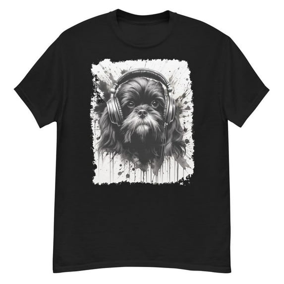 Shih Tzu Dog Music Graphic TShirt Musician Animal Pet Lover Gift,for unisex up to size 5XL