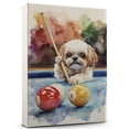 thumbnail image 1 of Shih Tzu Dog Stretched Canvas Size 8x12 – Billiards Theme Dog Art for Wall, Shih Tzu Dog Playing Billiards Wall Art, Dog Lover Canvas Decor, 1 of 5