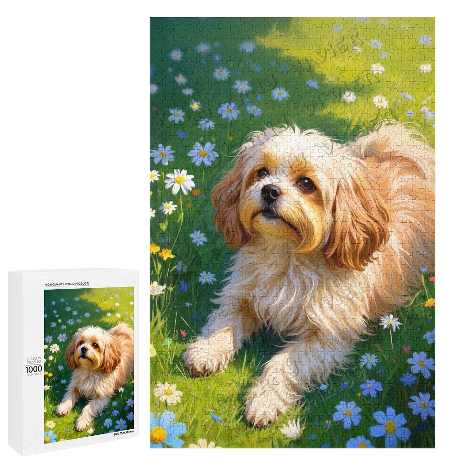 1000 Piece Shih Tzu Dog Wooden Puzzle - Challenging Educational Toy & Home Decor Art