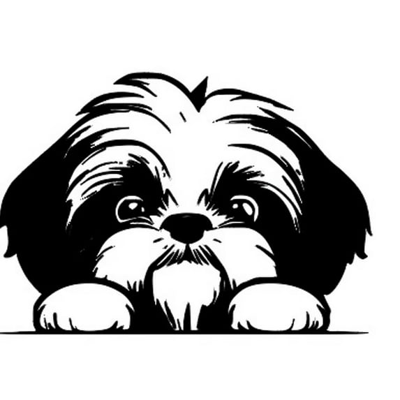 Shih Tzu Dog Vinyl Decal 5 Inch Black Puppy Lover Die Cut Sticker