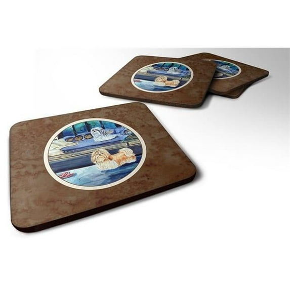Shih Tzu Double Trouble Foam Coaster, Set of 4