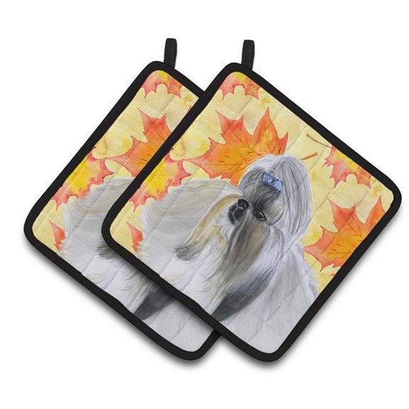 Shih Tzu Fall Pair of Pot Holders