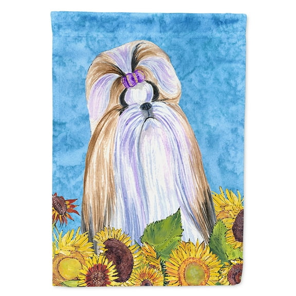 Shih Tzu Flag Canvas House Size