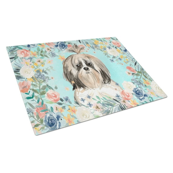 Shih Tzu Glass Cutting Board Large