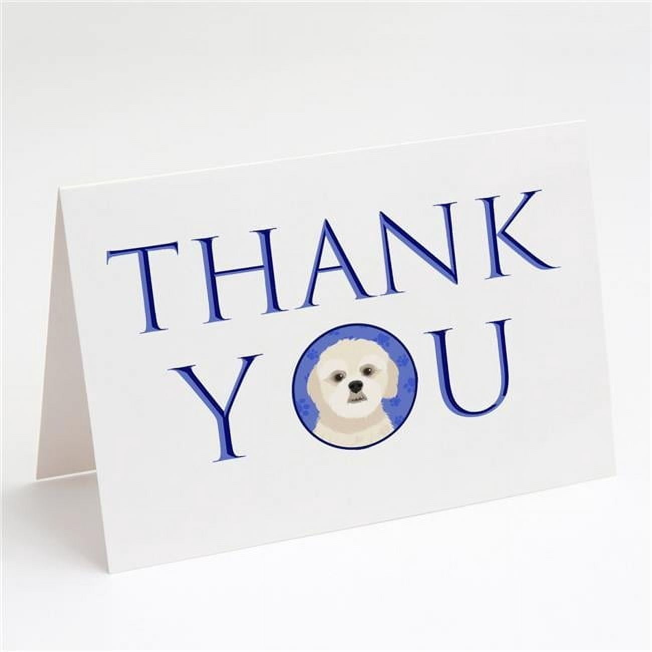 Shih-Tzu Gold #3 Thank You Greeting Cards and Envelopes Pack of 8 7 in x 5 in