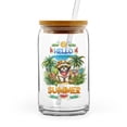 thumbnail image 1 of Shih Tzu Hello Summer with Sunglasses and Surfboard Tropical Vibes 16oz Glass Cup Mug Lion Dog Lover Gifts Glass Can with Bamboo Lid and Straw - 00007, 1 of 5