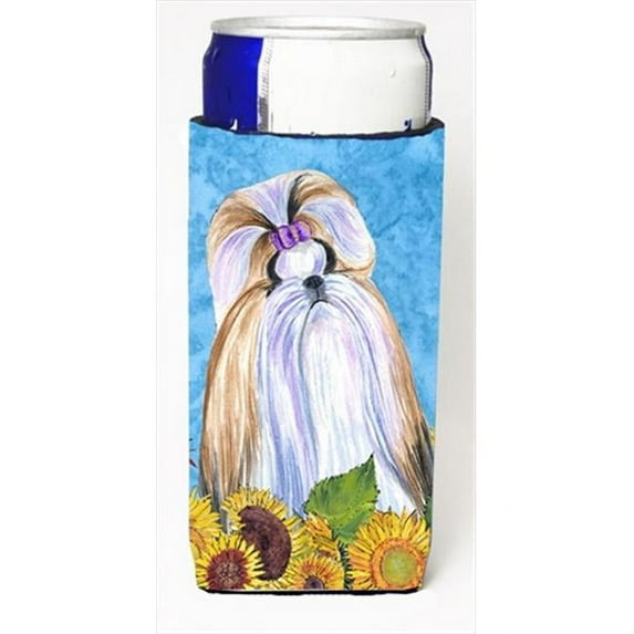 Shih Tzu In Summer Flowers Michelob Ultra bottle sleeves For Slim Cans - 12 Oz.