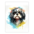 thumbnail image 1 of Shih Tzu Lovers Gift Watercolour Pet Portrait Painting Artwork Extra Large XL Wall Art Poster Print, 1 of 5