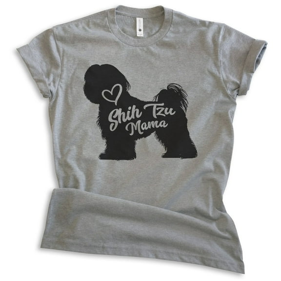 Shih Tzu Mama, Unisex Women's Shirt, Shih Tzu Owner, Funny Dog Mama Gift, Dark Heather Gray, X-Small