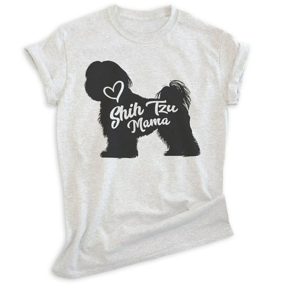 Shih Tzu Mama, Unisex Women's Shirt, Shih Tzu Owner, Funny Dog Mama Gift, Heather Ash, X-Small