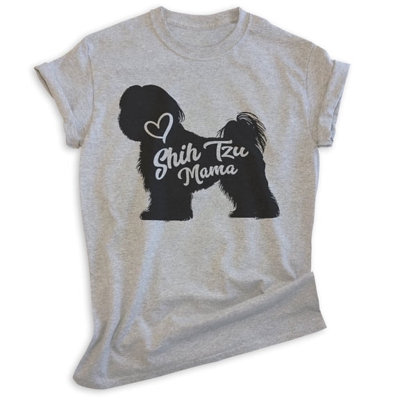 Shih Tzu Mama, Unisex Women's Shirt, Shih Tzu Owner, Funny Dog Mama Gift, Heather Gray, 3X-Large