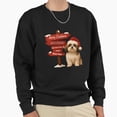 thumbnail image 1 of Shih Tzu Merry Christmas Sign Holiday Graphic Unisex Sweatshirt Retro Vintage Art G24757, Up to Size 5XL, 1 of 2