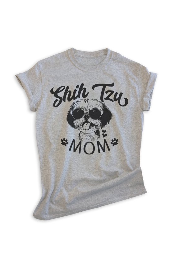 Shih Tzu Mom, Unisex Women's Shirt, Shih Tzu Owner, Funny Dog Mom Gift, Heather Gray, XX-Large