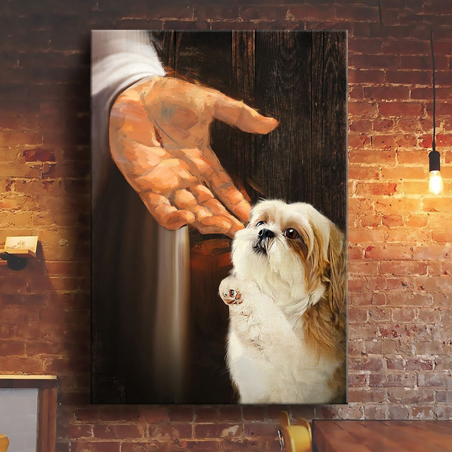 Shitzhu Hand Racket Shih Tzu Puppies, Jesus Hand - Jesus Portrait Poster Prints, Wall Art ...