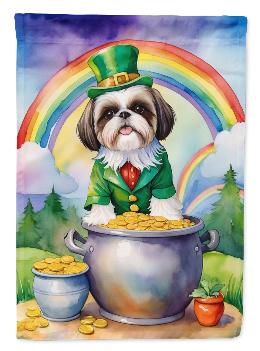 Shih Tzu St Patrick's Day Garden Flag 11.25 in x 15.5 in