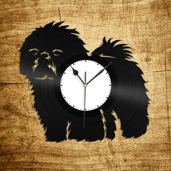 Shih Tzu Vinyl Wall Clock Record Decorative Animals Home Kids Room Decoration Vintage Design Office Bar Room Home Decor