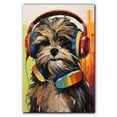 thumbnail image 1 of Shih Tzu Wall Art - Funny Dog Canvas Canvas for Kids' Room 11x17inch - Colorful Puppy with Earphone Pictures Framed Ready to Hang, 1 of 4