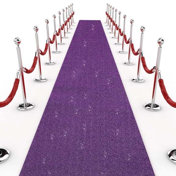 Shihanee Sequin Aisle Runner for Wedding Glitter Rug with Carpet Tape Sparkly Prom Outdoor Floor Birthday Carpet Runner for Ceremony Event Graduation Party(2 x 15 ft,Purple) Y101