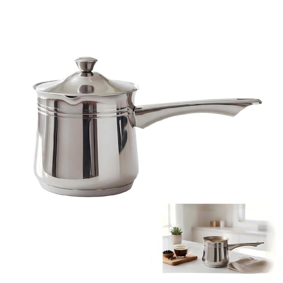 Shihaoyuan Stainless Steel With Lid Turkish Coffee Pot ,Silver, 1 Pack