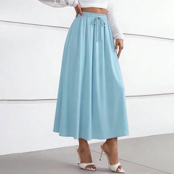 Shihyeh Maxi Skirts for Women Reg & Plus Size Women's Long Skirts, Flowy Summer Skirt Aline Elastic High Waisted Trendy 2023