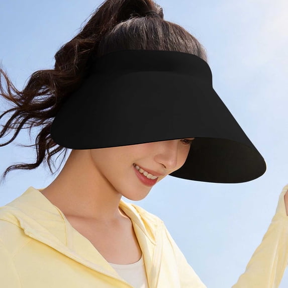 Shihyeh Ultra Lightweight Wide Brim Women Sun Visor Hat UPF 50+ Roll Up Beach Cap Brim Adjustable Shade for Hiking Golf
