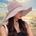 thumbnail image 1 of Shihyeh Women Wide Brim Summer Sun Hat Wired Edge Beach Bucket Fishing Hats Reversible Foldable Travel UV Protection, 1 of 6