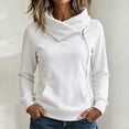 thumbnail image 1 of Shihyeh Women's Cowl Neck Hooded Sweatshirt Long Sleeve Front Pocket Casual Warm Top for Women, 1 of 6