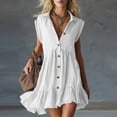 thumbnail image 1 of Shihyeh Women's Fashion Crewneck Loose Half Sleeve Solid Knee-length Dress, 1 of 5