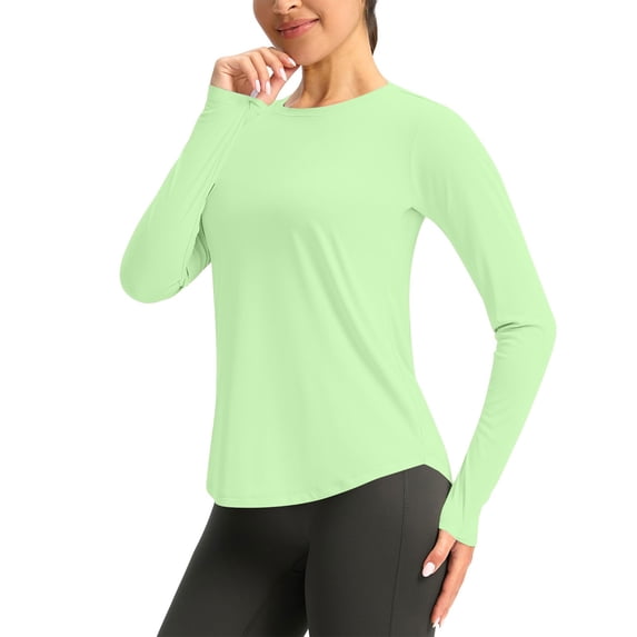 Shihyeh Women's Long Sleeve UV Sun Shirts UPF 50+ Workout Swim Rash Guard Tops