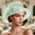 thumbnail image 1 of Shihyeh Women’s Organza Church Tea Party Wedding Fascinator Derby Hat Wide Brim Sun Hats, 1 of 6