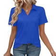 thumbnail image 1 of Shihyeh Women's V-Neck Polo Shirts UPF 50+ Short Sleeve Sun Protection Quick Dry Golf Polos Collared Shirt, 1 of 8