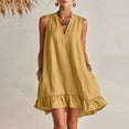 thumbnail image 1 of Shihyeh Womens Swimsuit Cover Up Shirt Ruffle Short Sleeve Bathing Suit Coverups V Neck Flowy Ruffled Beach Bikini Dress, 1 of 8