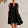 thumbnail image 1 of Shihyeh Womens Swimsuit Cover Up Shirt Ruffle Short Sleeve Bathing Suit Coverups V Neck Flowy Ruffled Beach Bikini Dress, 1 of 8