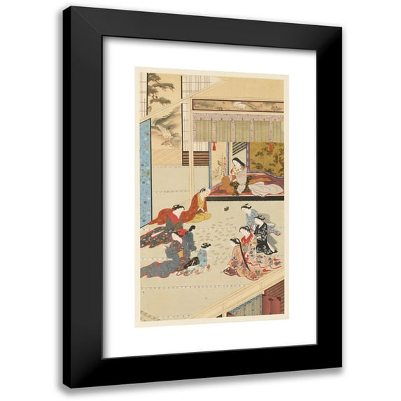 Shiichi Tajima 12x18 Black Modern Framed Museum Art Print Titled - Masterpieces Selected from the Ukiyoyé School, Pl.01 (1906)