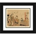 thumbnail image 1 of Shiichi Tajima 14x12 Black Ornate Wood Framed Double Matted Museum Art Print Titled: Masterpieces Selected from the Ukiyoyé School, Pl.06 (1906), 1 of 5