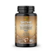 Shiitake Mushroom Pills - Dietary Supplement Extract with 30% Polysaccharides for Energy & Immune Support Vegan Supplement, Non-GMO, 60 Capsules