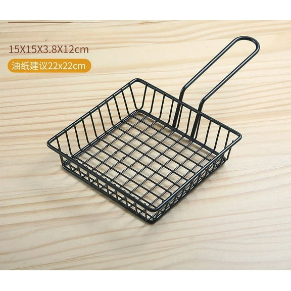 Shijinpojj French Fries Basket Snack Bucket Fried Chicken Chip Storage Basket Food Frying Basket Oil Strainer Creative Tableware Container