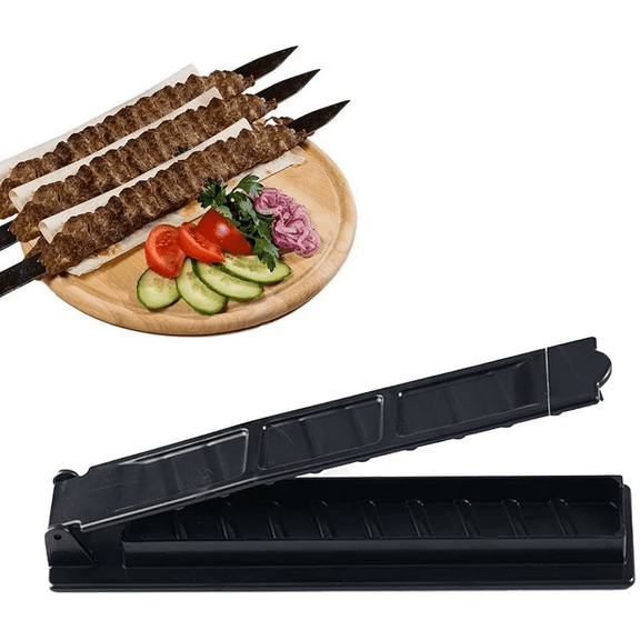 Shijinpojj Row Kebab Maker Bbq Meat Skewer Machine Kebab Press Maker Reusable Plastic Bbq Skewer Maker Kebab Preparation BBQ Tool