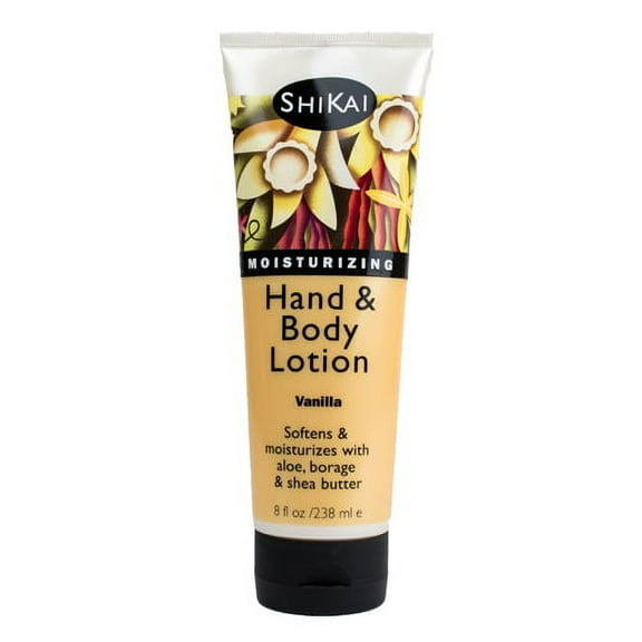 Shikai All Natural Hand And Body Lotion, Vanilla - 8 Oz